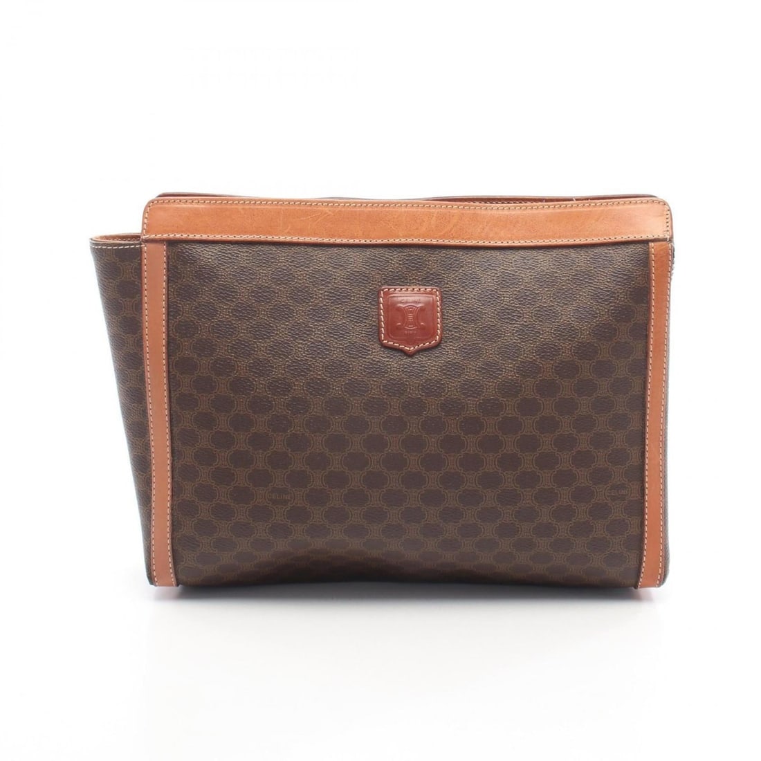 Celine Macadam Second Bag, Clutch Handbag, Coated Canvas and Leather, Women's, Brown (1 of 17)