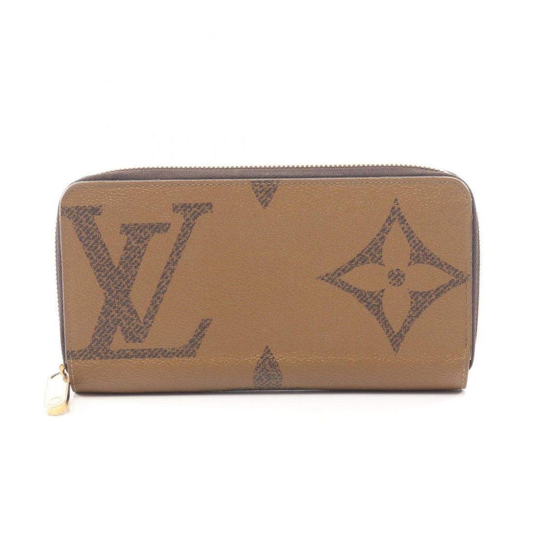 Louis Vuitton Zippy Wallet, Round Long Coated Canvas, Monogram Giant Reverse, Women's, Brown, M69353 (1 of 14)