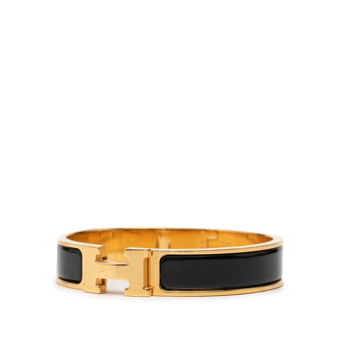 Hermes Click H PM Bracelet in Gold and Black Plated Enamel for Women (1 of 12)