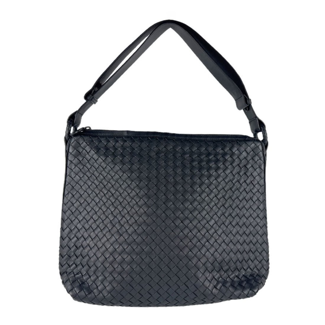 Bottega Veneta 2-Way Intrecciato Leather Shoulder Bag, Black, Men's, z8629 (1 of 15)