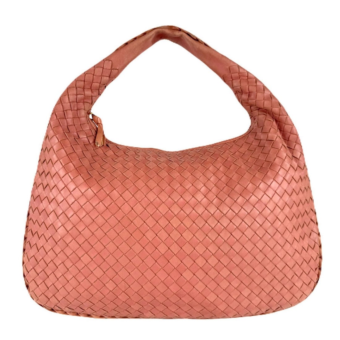Bottega Veneta Intrecciato Leather Shoulder Bag, Salmon Pink, Women's, Z8625 (1 of 15)