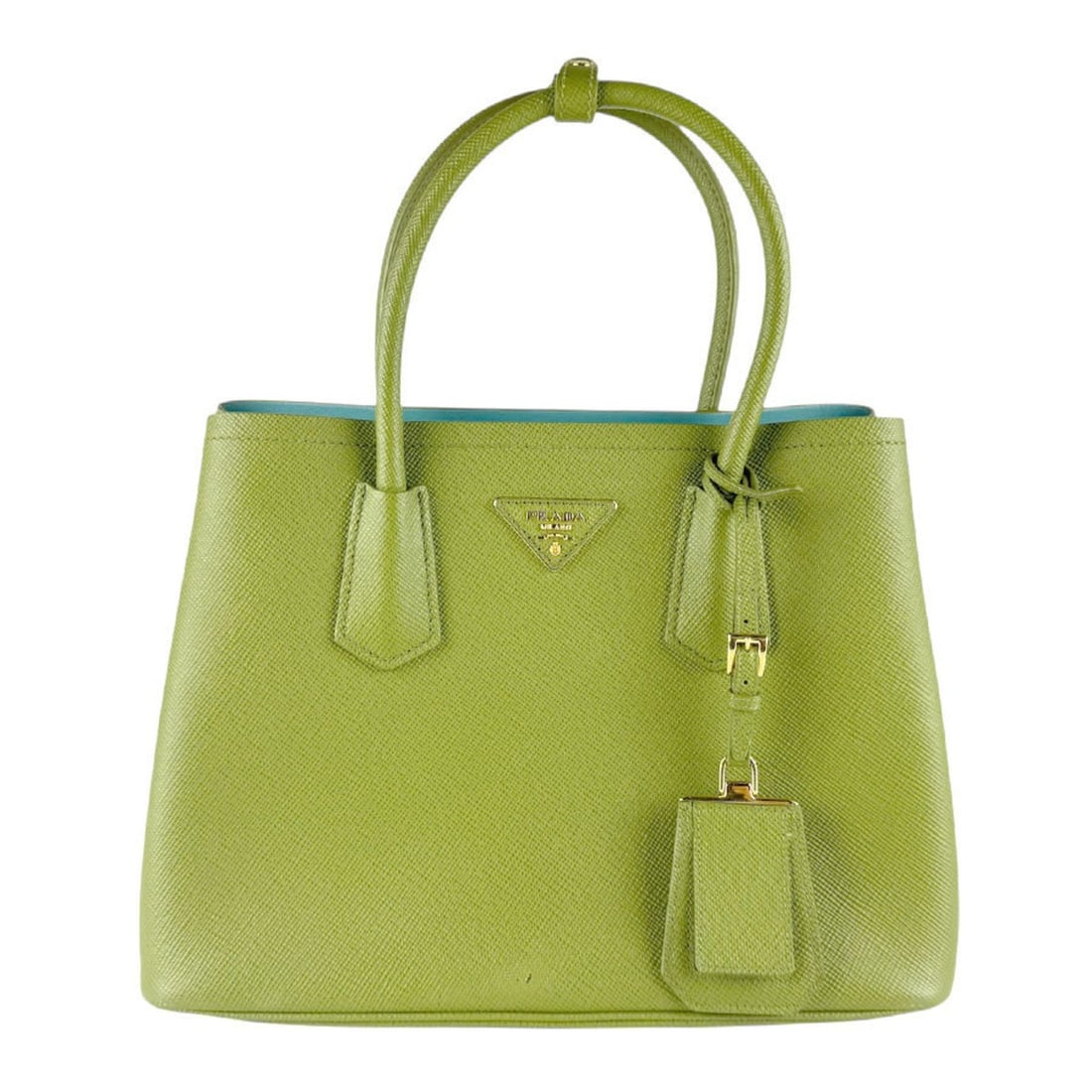 Prada PRADA Handbag Shoulder Bag Leather Matcha Gold Women's z8618 (1 of 16)