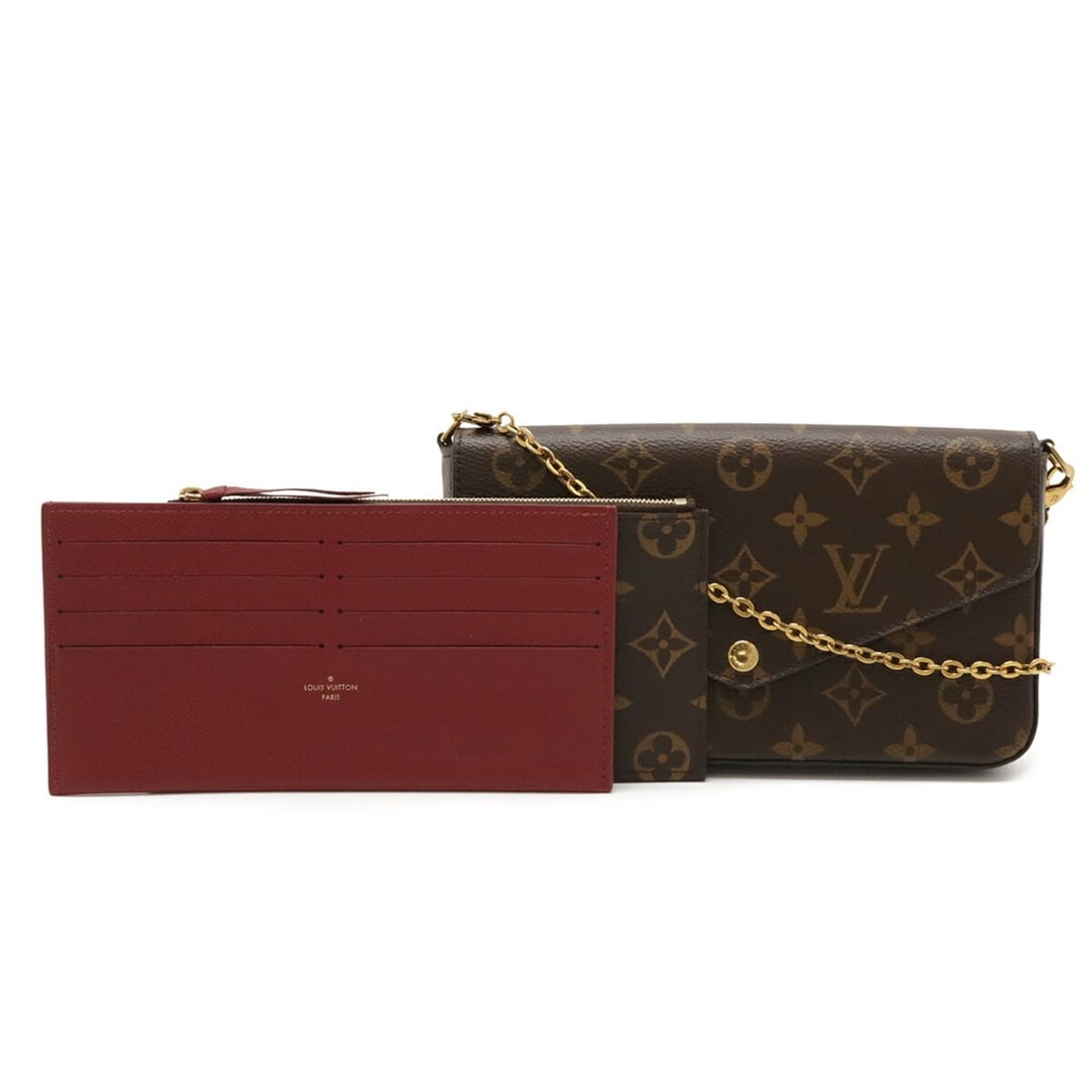 LOUIS VUITTON Monogram Pochette Felicie Shoulder Bag/Clutch Bag, Fuchsia, M61276 (1 of 12)