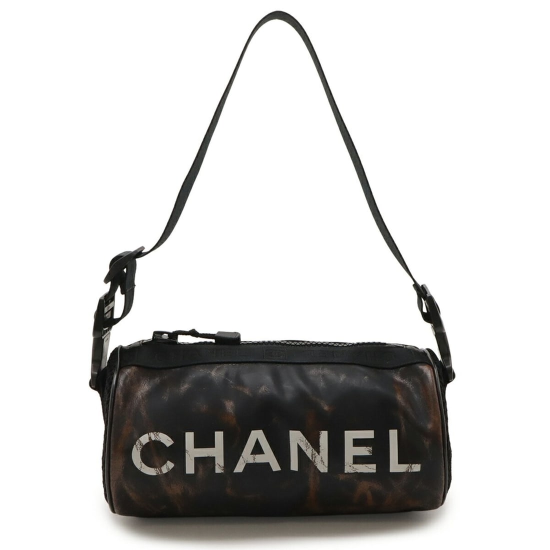 CHANEL Sport Line Coco Mark Shoulder Bag, Tubular, Rubber, Black, A28561: --- Catalog ---Category: SizeSize (HxWxD): 14cm x 25.5cm x 14cm / 5.51'' x 10.03'' x 5.51''Category: DesignType: Shoulder bagColor: Black, WhiteGender: Women,MenMaterial: Rubber Category: GeneralMPN: