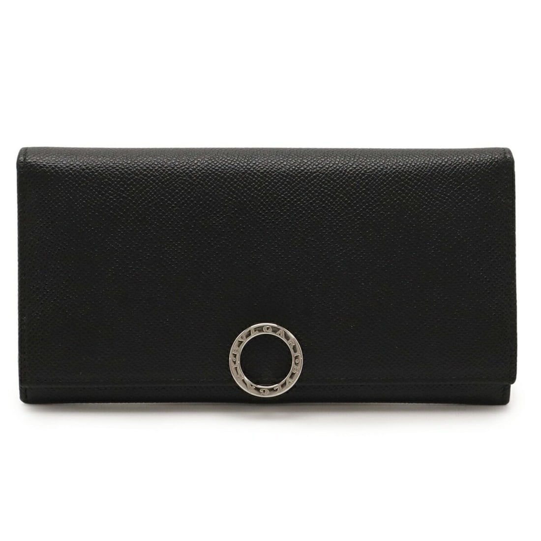 BVLGARI Clip Bi-fold Long Wallet in Grained Leather Embossed Black 30412 (1 of 13)
