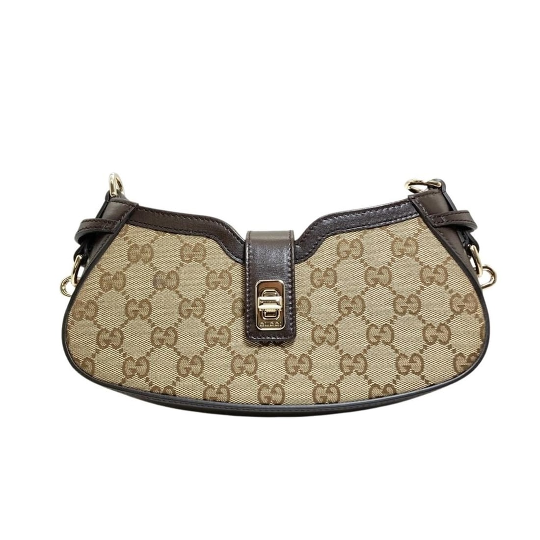 Gucci Moonside Shoulder Bag in GG Canvas (786015) Beige, Ebony, and Brown (1 of 15)
