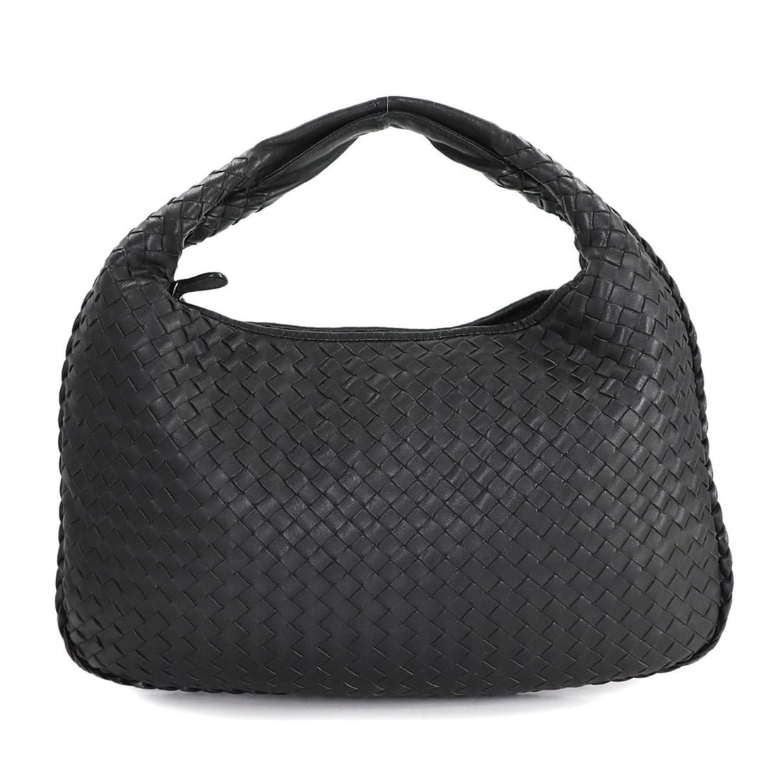 Bottega Veneta Intrecciato Hobo Shoulder Handbag in Black Leather (1 of 16)