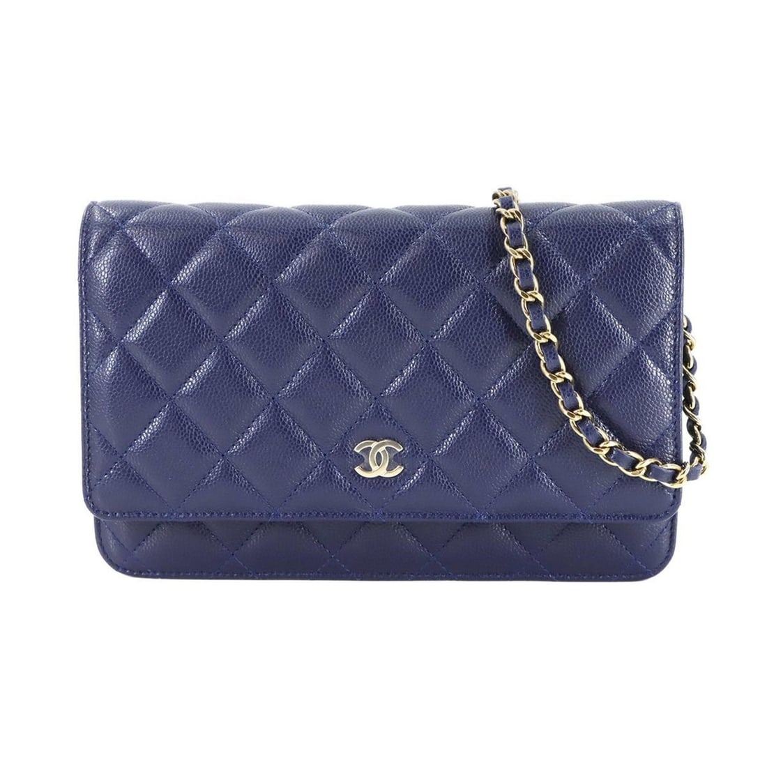 CHANEL Matelasse Classic Chain Wallet, Navy Caviar Leather, Gold Hardware, AP0250 (1 of 17)