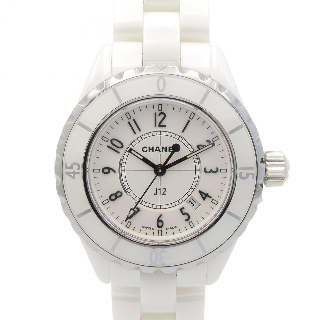 CHANEL J12 Wristwatch, Ceramic, Women's, White, H0968 (1 of 14)