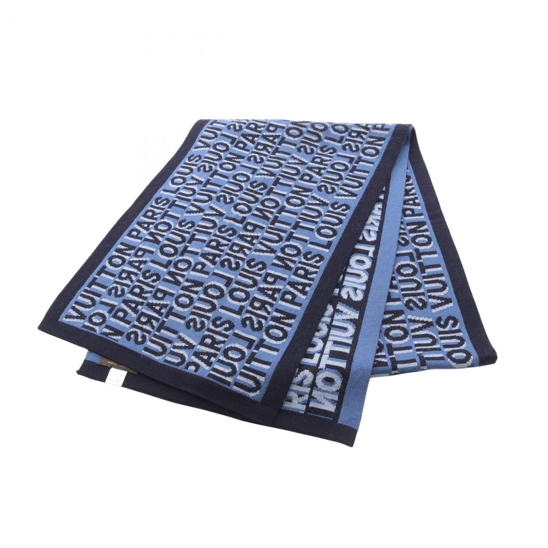 Louis Vuitton Echarpe scarf with LV tag, wool, men's, navy and blue.: --- Catalog ---Category: SizeSize (LxW): 1.78m x 31cm / 70.07'' x 12.2''Category: DesignType: StoleColor: Blue, NavyGender: MenMaterial: Wool Category: GeneralBrand: Louis Vuitton--- Item List ---Sect