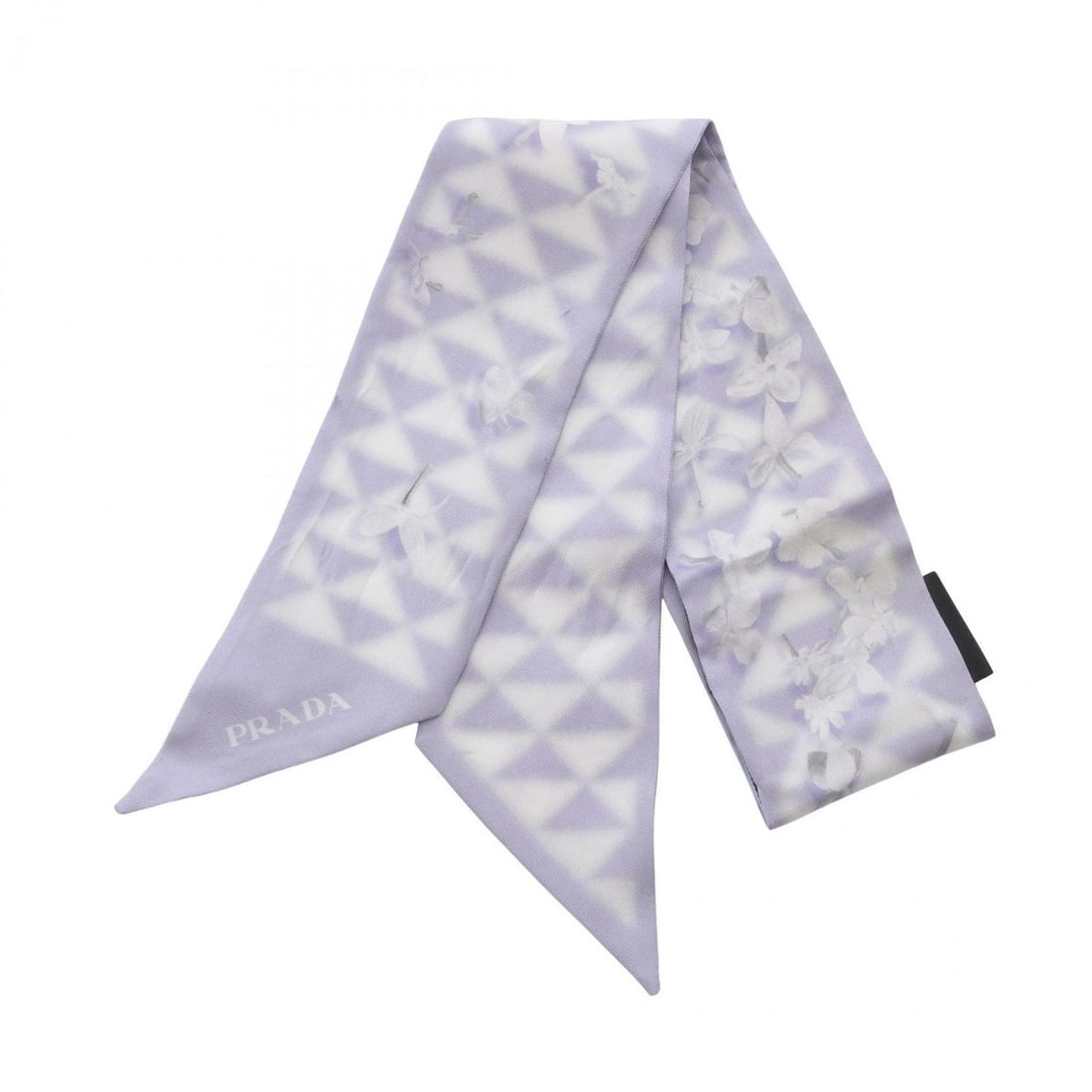 Prada silk scarf/muffler for women in purple and white (1 of 20)