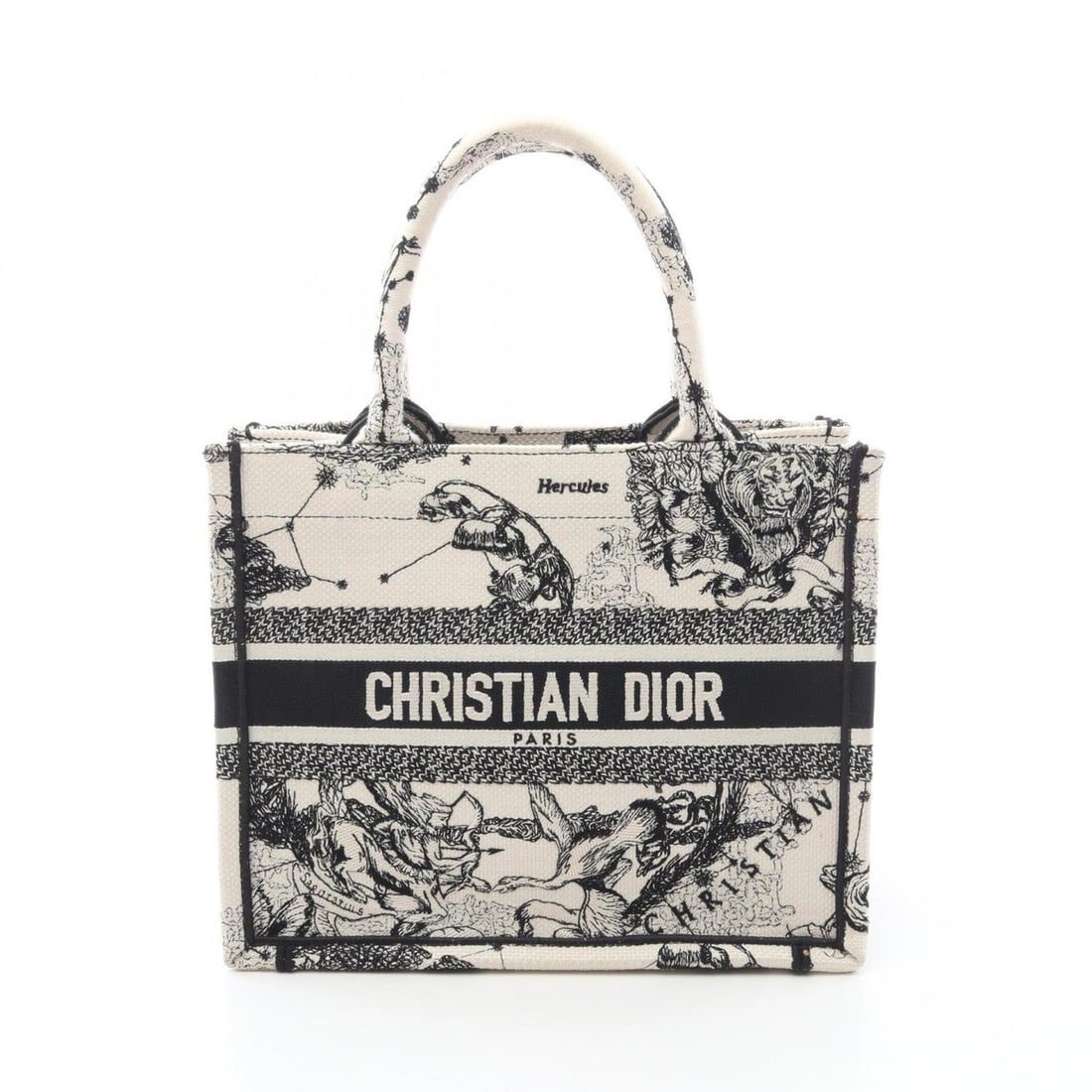 Christian Dior Dior BOOK TOTE Small Tote Bag, Canvas Handbag, Women's, White/Black, M1265ZRHZ (1 of 10)