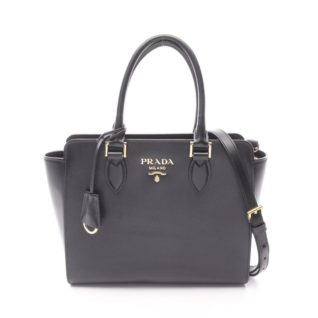 Prada SAFFIANO Handbag, Saffiano Leather, Women's, Black, 1BA113 (1 of 12)