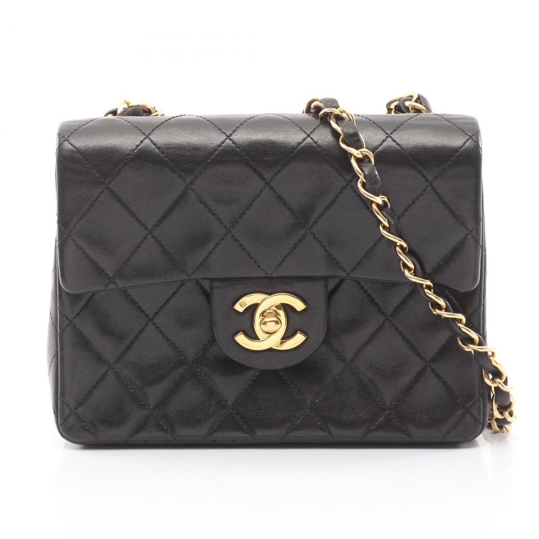 CHANEL Mini Matelasse Shoulder Bag/Handbag in Lambskin Leather, Black (1 of 12)