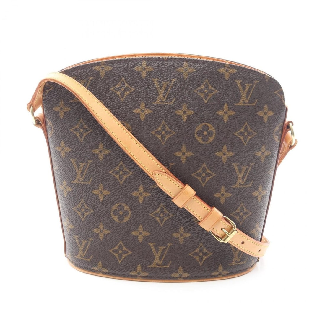 Louis Vuitton Drouot Shoulder Bag/Handbag in Coated Canvas and Leather with Monogram Design, Brown, (1 of 13)