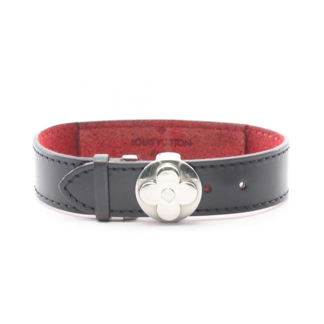 Louis Vuitton Brasserie Vous Good Luck Bracelet, Leather and Stainless Steel, Women's, Black Silver, (1 of 9)