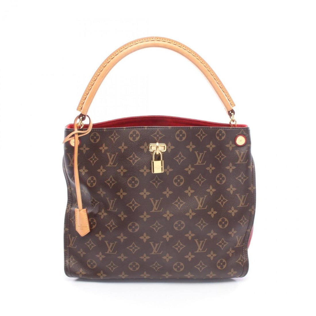 Louis Vuitton Gaia Shoulder Bag/Handbag, Coated Canvas and Leather, Monogram, Women's, Brown Red, (1 of 8)
