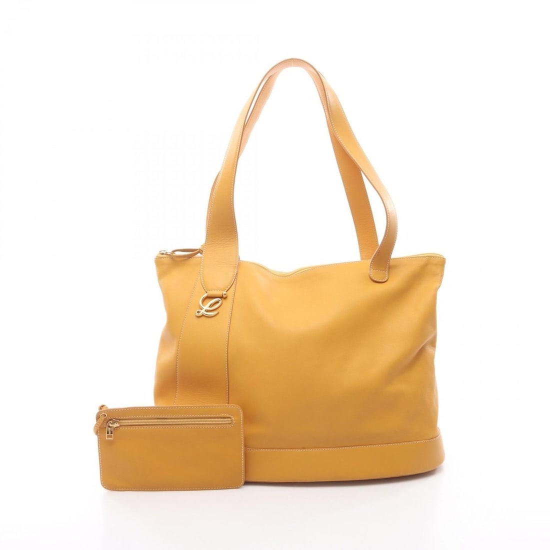 LOEWE tote bag, handbag, leather, women's, yellow (1 of 20)