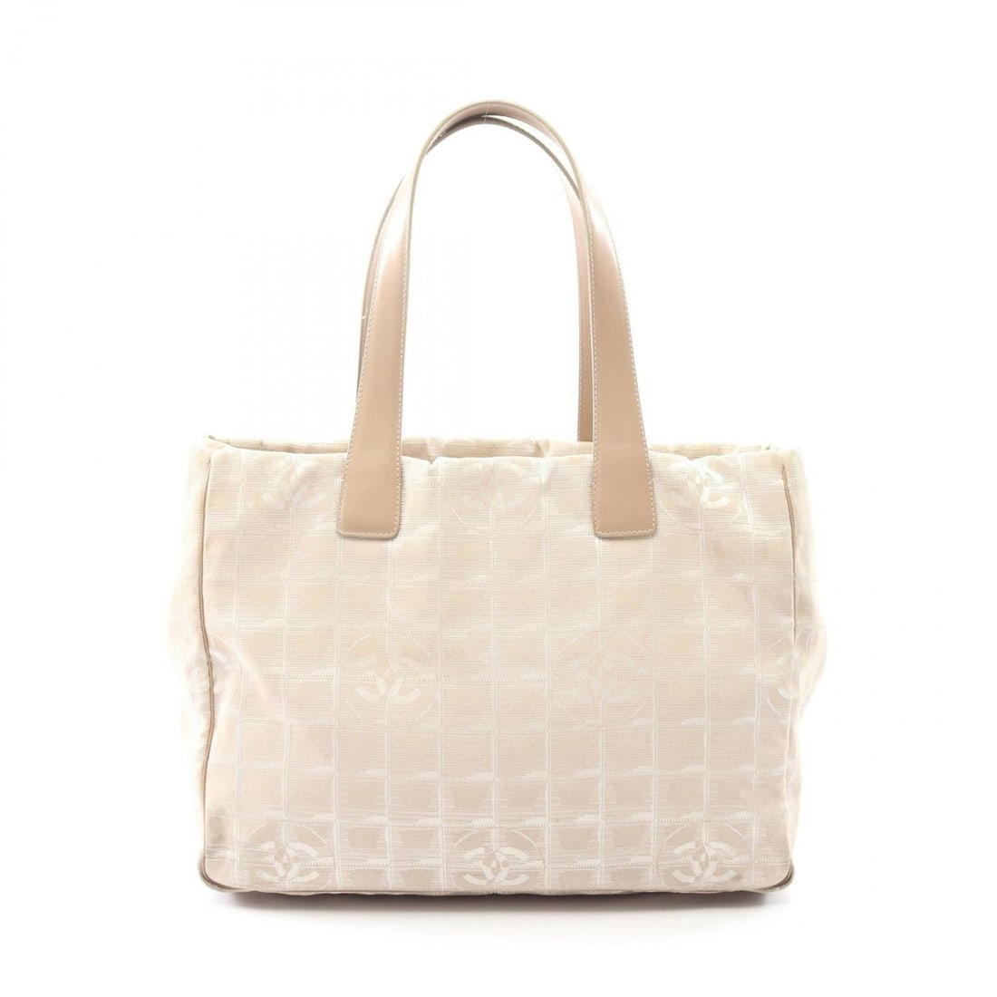 CHANEL New Travel Line MM Tote Bag, Handbag, Leather, Nylon Canvas, Women's, Beige (1 of 20)