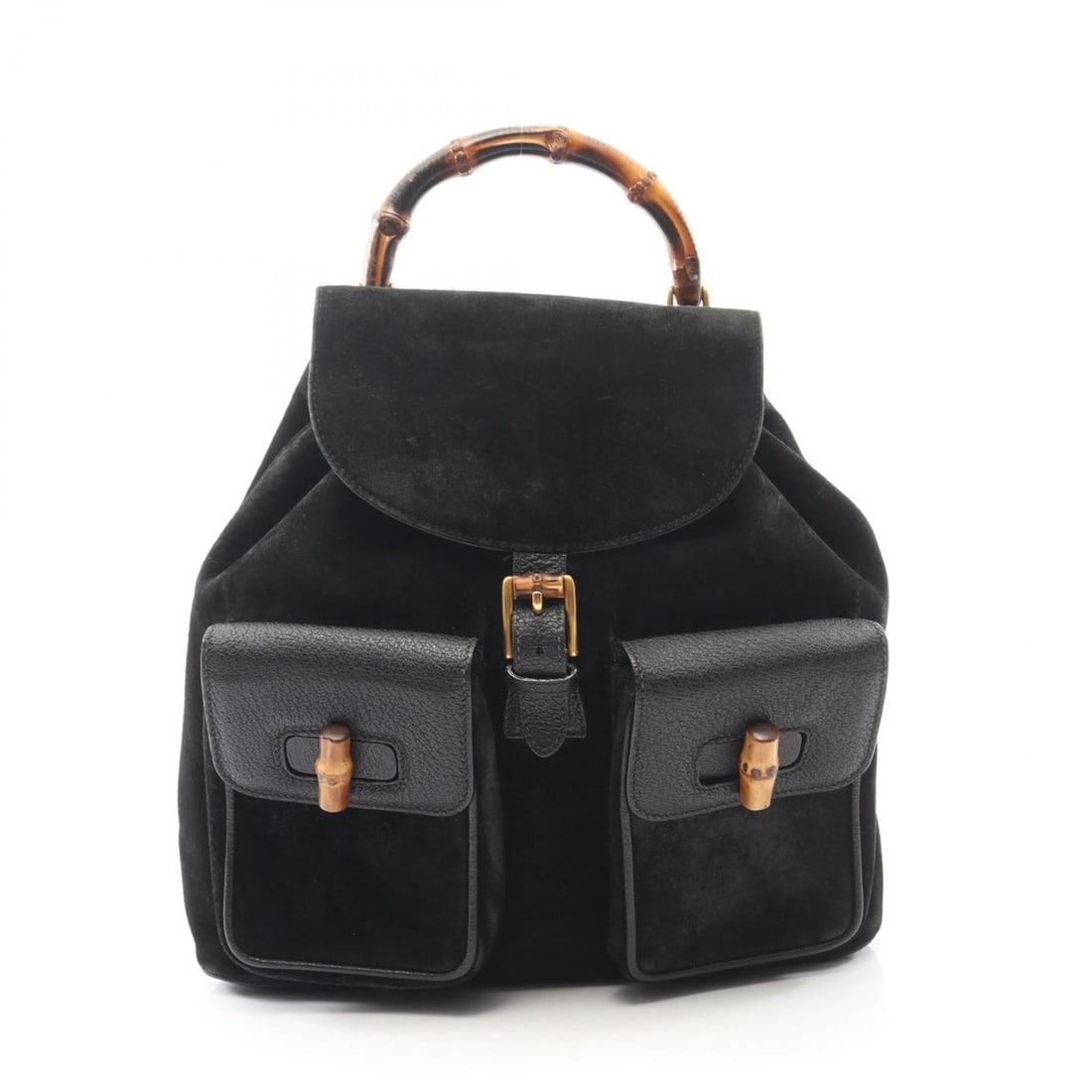 Gucci Bamboo Backpack/Handbag in Suede and Leather, Women's, Black, 003 2058 0016 (1 of 15)