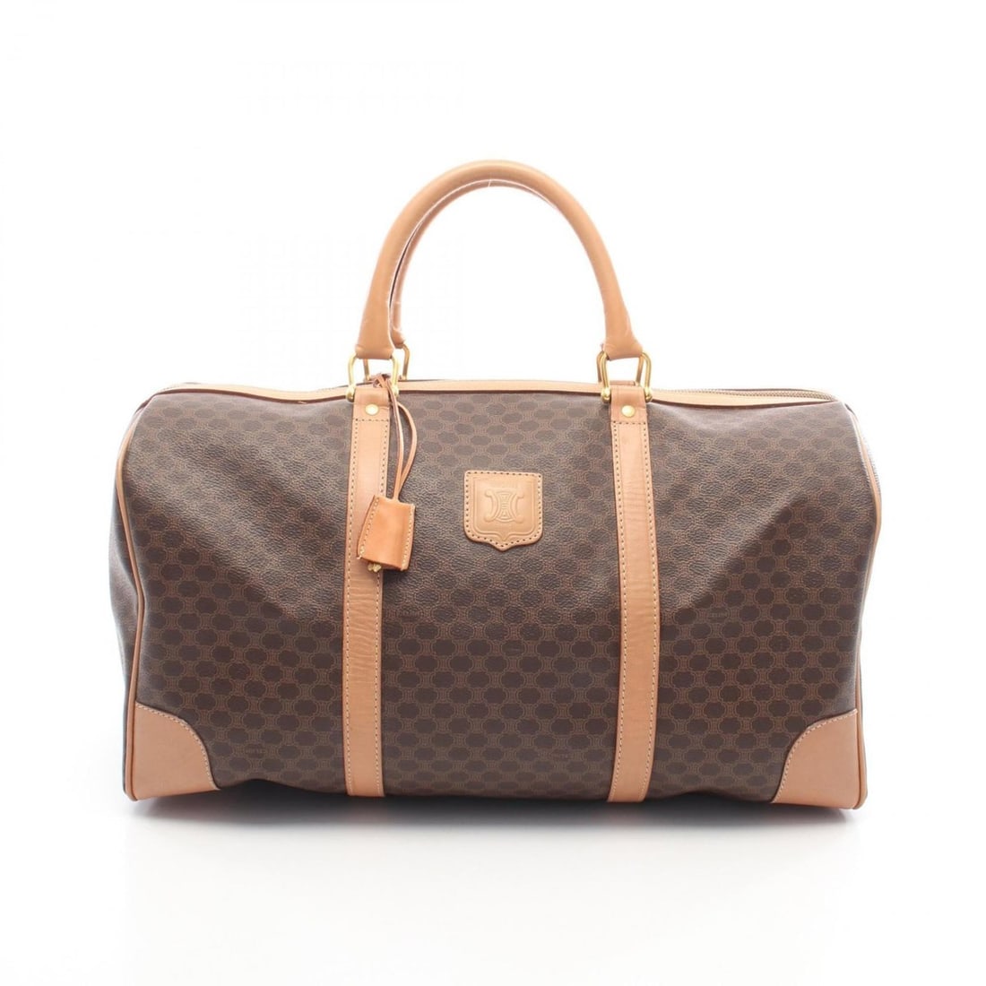 Celine Macadam Boston Bag, Handbag, Coated Canvas and Leather, Women's, Brown (1 of 20)