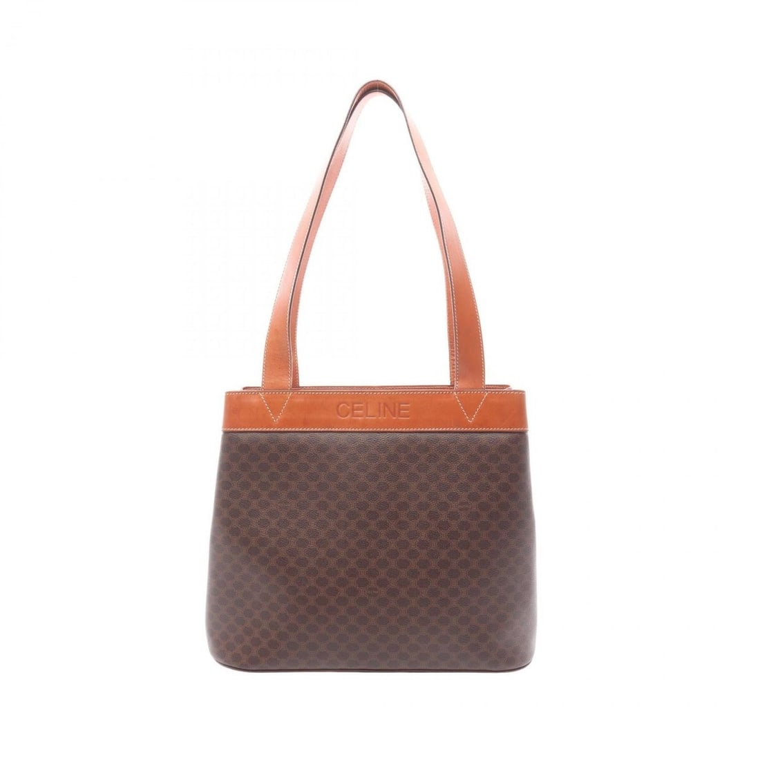 Celine Macadam Tote Bag, Coated Canvas and Leather, Women's, Brown (1 of 14)