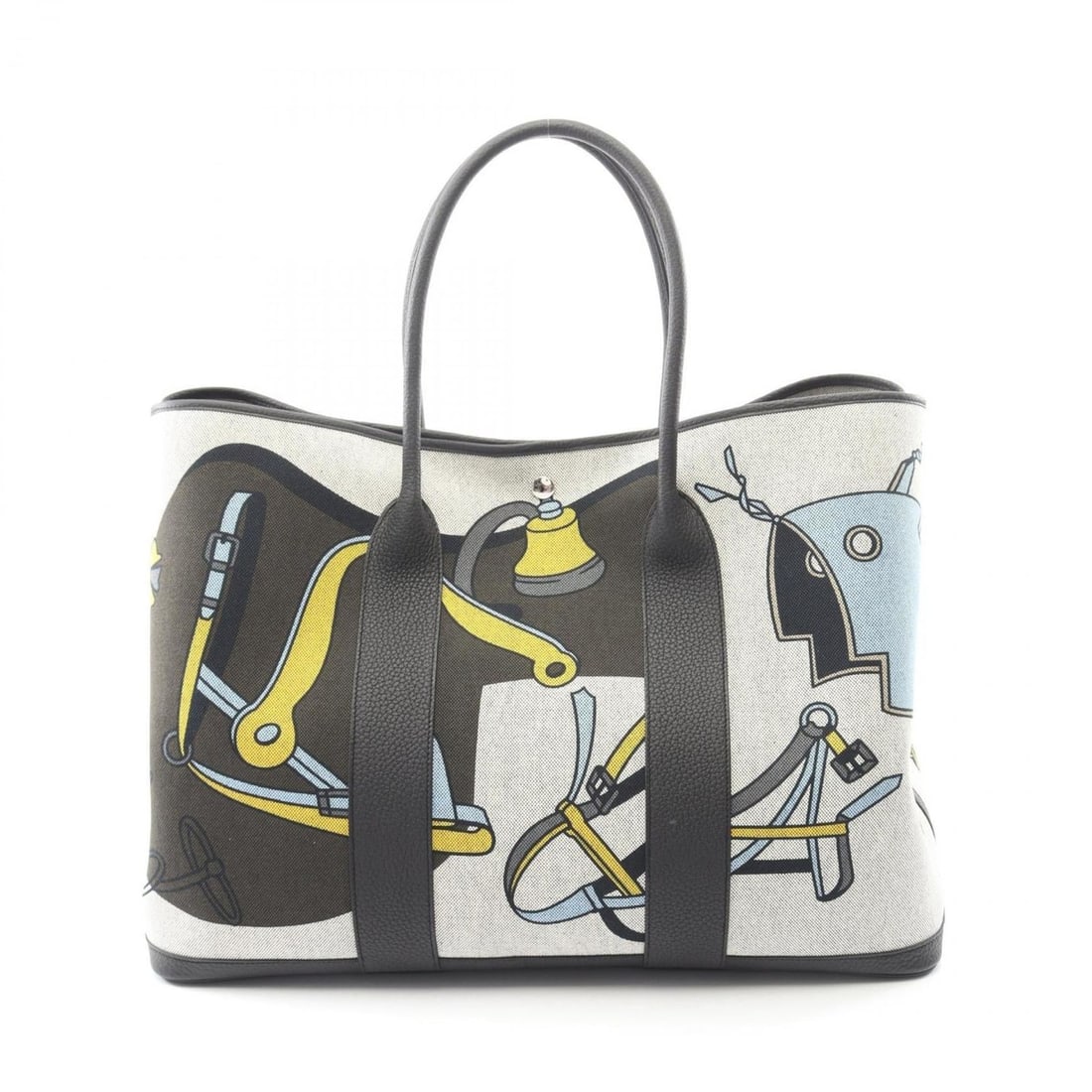 Hermes Hermès Garden Party Voyage 49 Tote Bag, Leather, Negonda Toile H, Women's, Gray, Black,: --- Catalog ---Category: SizeSize (HxWxD): 36cm x 49cm x 25cm / 14.17'' x 19.29'' x 9.84''Category: DesignType: Handbag, Tote bagColor: Black, Ecru, Gray, Multi-colorGender: WomenMaterial: Toile H , L