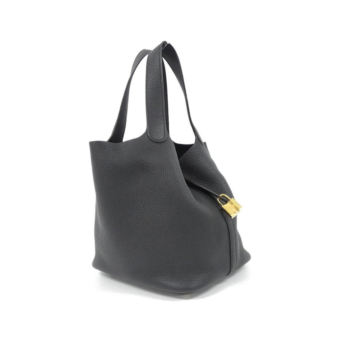 Hermes Hermès Picotin Lock MM 060991CC Handbag: --- Catalog ---Category: SizeSize (HxWxD): 23cm x 22cm x 18cm / 9.05'' x 8.66'' x 7.08''Category: DesignType: HandbagColor: BlackGender: Men,WomenMaterial: Taurillon clemence leather Hardware Color: