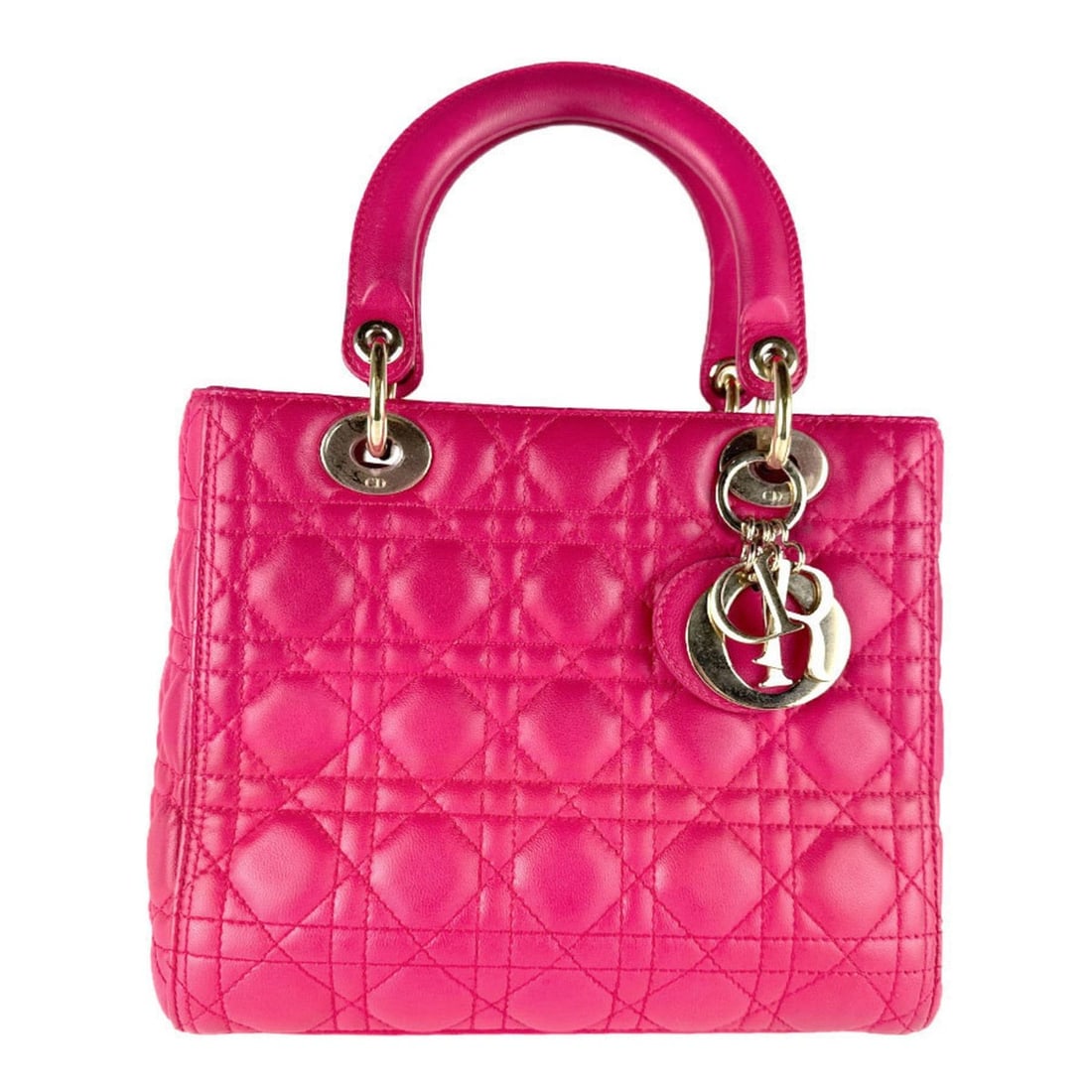 Christian Dior Lady handbag/shoulder bag in lambskin pink gold for women, z8673 (1 of 11)