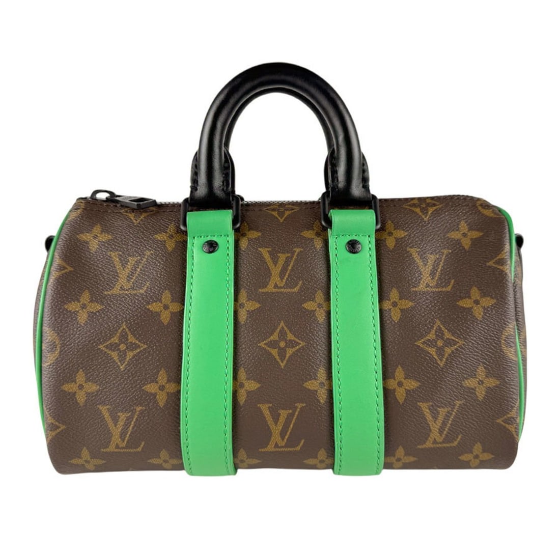 Louis Vuitton Monogram Macassar Keepall Bandouliere 25 Canvas Handbag/Shoulder Bag, Brown/Green, (1 of 10)
