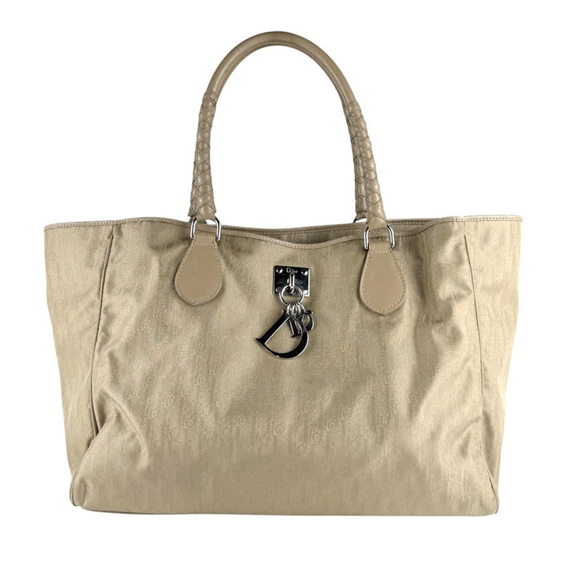 Christian Dior Trotter Handbag in Beige Nylon Canvas, Women's, z8661: --- Catalog ---Category: SizeSize (HxWxD): 26cm x 38cm x 12cm / 10.23'' x 14.96'' x 4.72''Category: DesignType: HandbagColor: BeigeGender: WomenMaterial: Nylon Category: GeneralBrand: Christian DiorCo