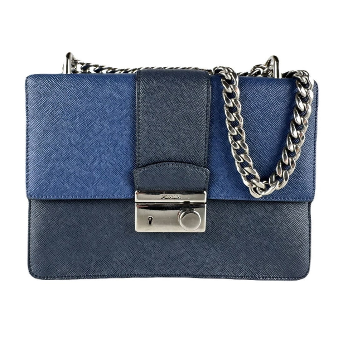 Prada Women's Leather Shoulder Bag, Navy Blue, Z8588: --- Catalog ---Category: SizeSize (HxWxD): 16cm x 21cm x 5cm / 6.29'' x 8.26'' x 1.96''Category: DesignType: Shoulder bagColor: NavyGender: WomenMaterial: Leather Category: GeneralBrand: Prada---