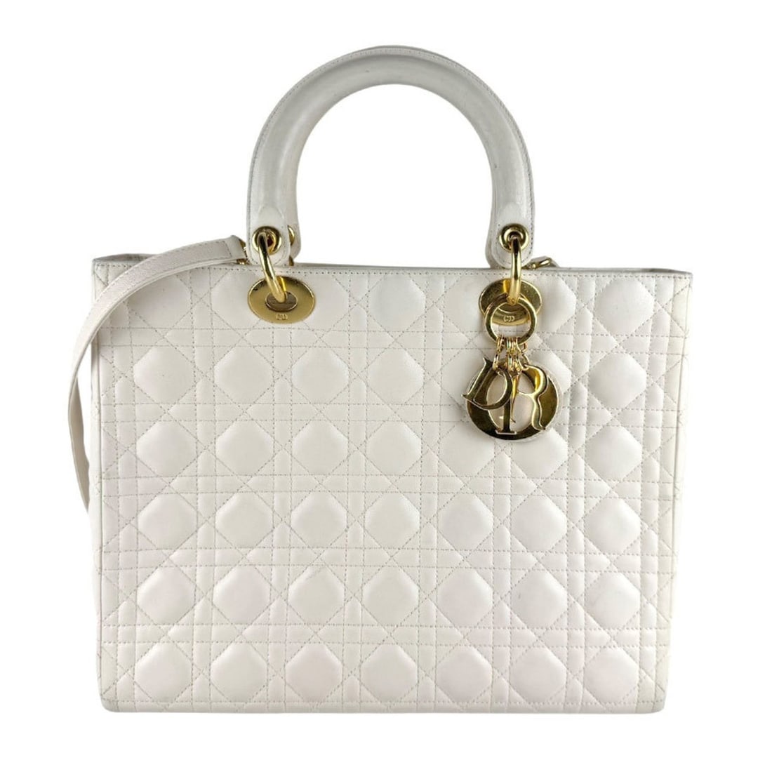 Christian Dior Lady Leather Shoulder Bag in Ivory, Women's z8572 (1 of 16)