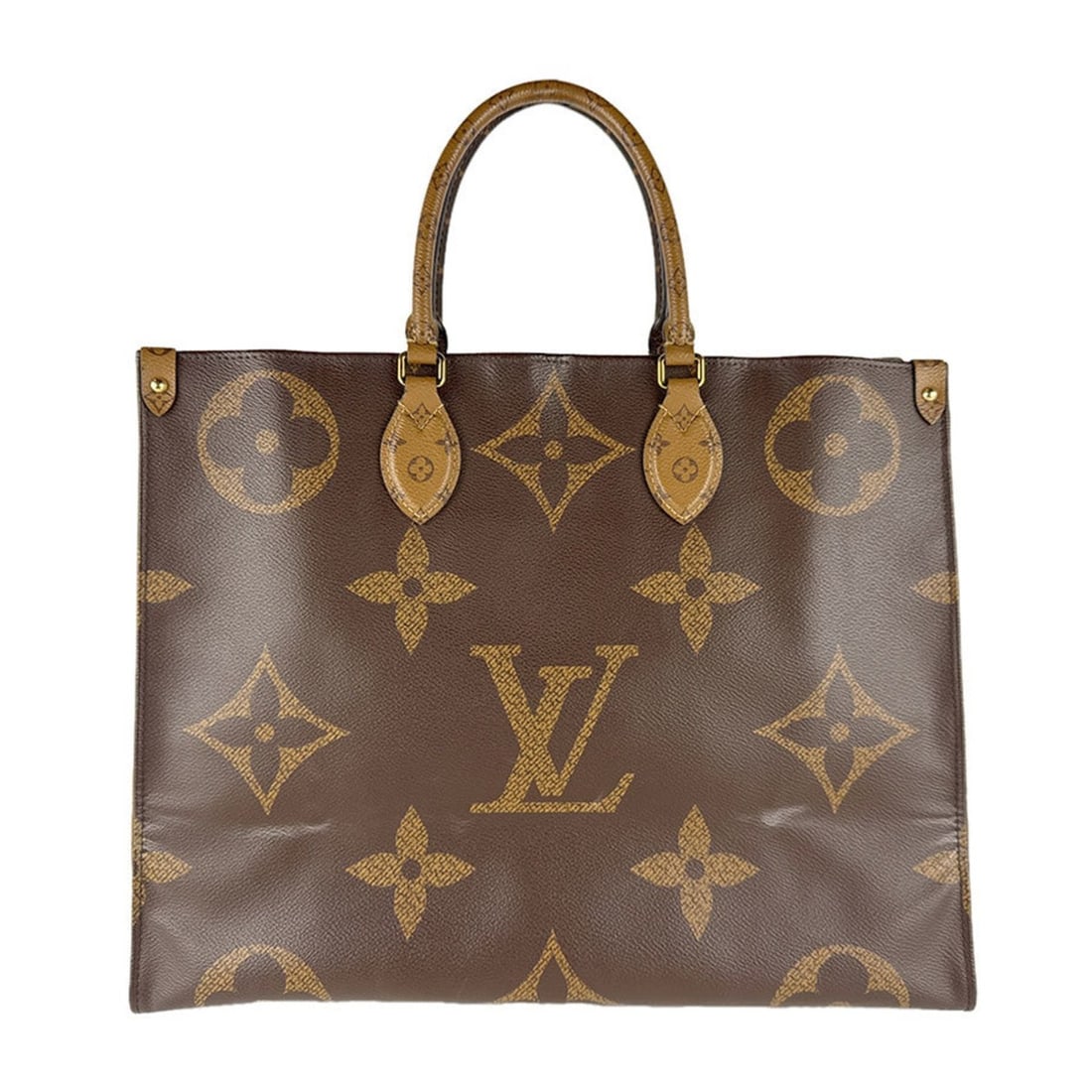 Louis Vuitton Monogram Giant On-the-Go Handbag GM/Monogram Brown Unisex M44576 z8529 (1 of 12)