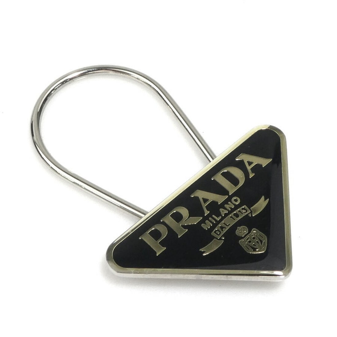 Prada PRADA Key Ring, Metal, Black and Silver, Unisex, r11013a (1 of 10)