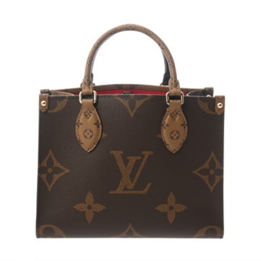 LOUIS VUITTON Monogram Reverse On the Go PM Brown M46373 Women's Canvas Handbag, Like New, (1 of 14)
