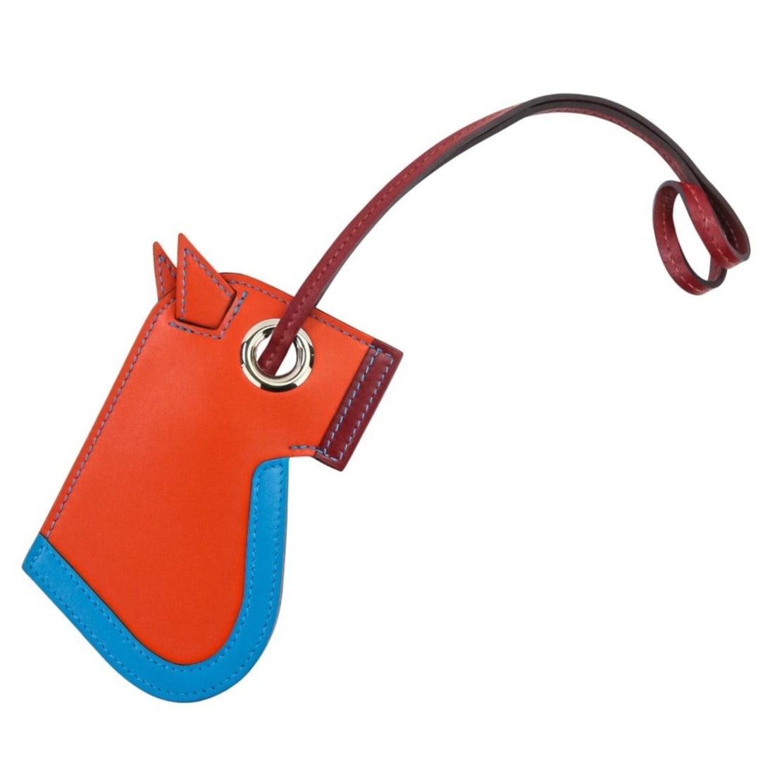 HERMES Camaieu Bag Charm Key Ring Cloche Orange Women's (1 of 10)