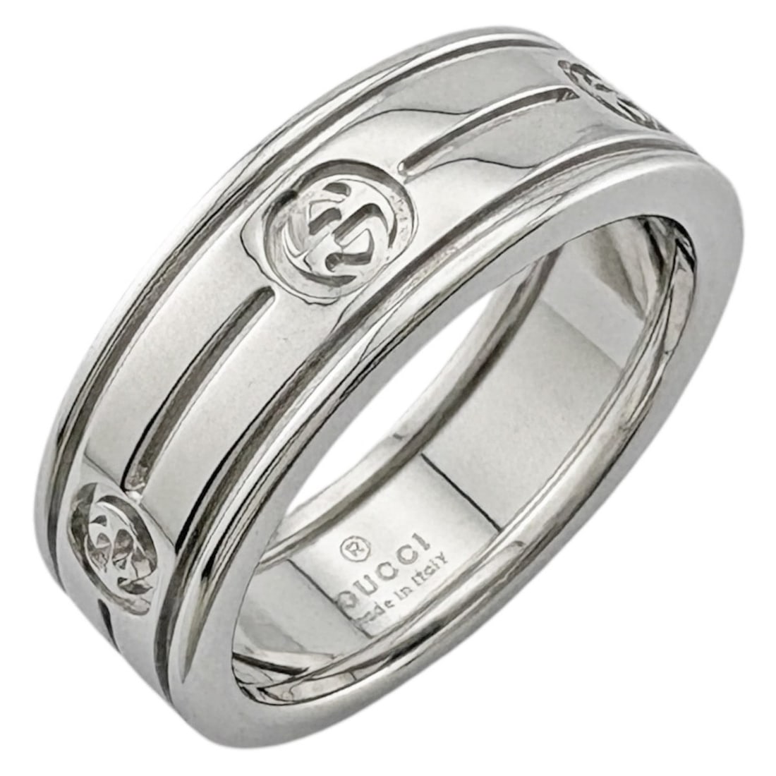 Gucci Interlocking Ring, 18k Gold, Women's, Pre-owned (1 of 10)
