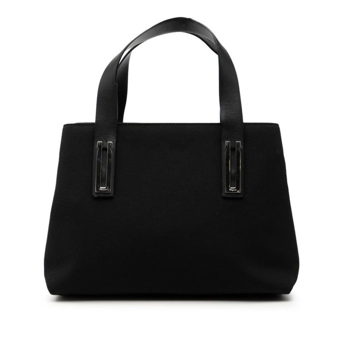 Salvatore Ferragamo handbag tote bag AQ-21 9650 black nylon and leather for women. (1 of 7)