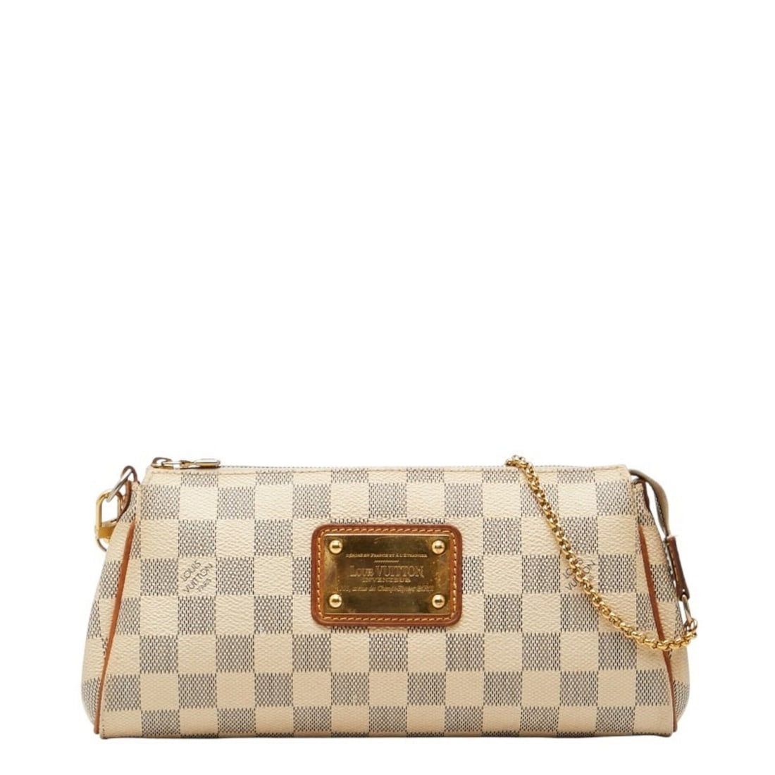 Louis Vuitton Damier Azur Eva Chain Shoulder Bag/Handbag N55214 White Leather Women's LOUIS VUITTON: --- Catalog ---Category: SizeSize (HxWxD): 13cm x 24.5cm x 3.5cm / 5.11'' x 9.64'' x 1.37''Category: DesignType: Handbag, Shoulder bagColor: WhiteGender: WomenMaterial: PVC , Leather Category: General