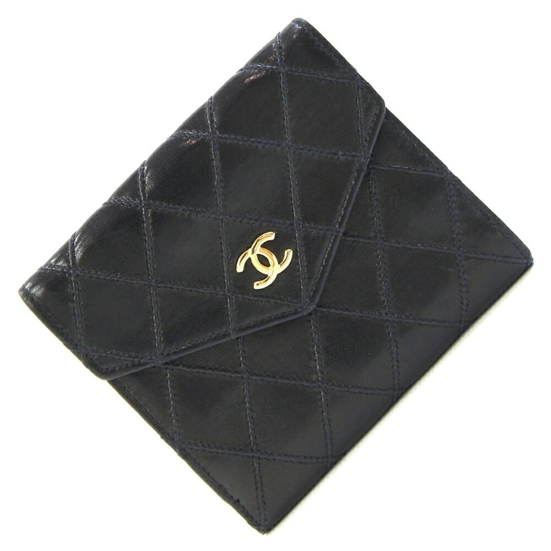 Chanel W Wallet, Bicolore Black Leather Compact Mini Old Women's, CHANEL (1 of 11)