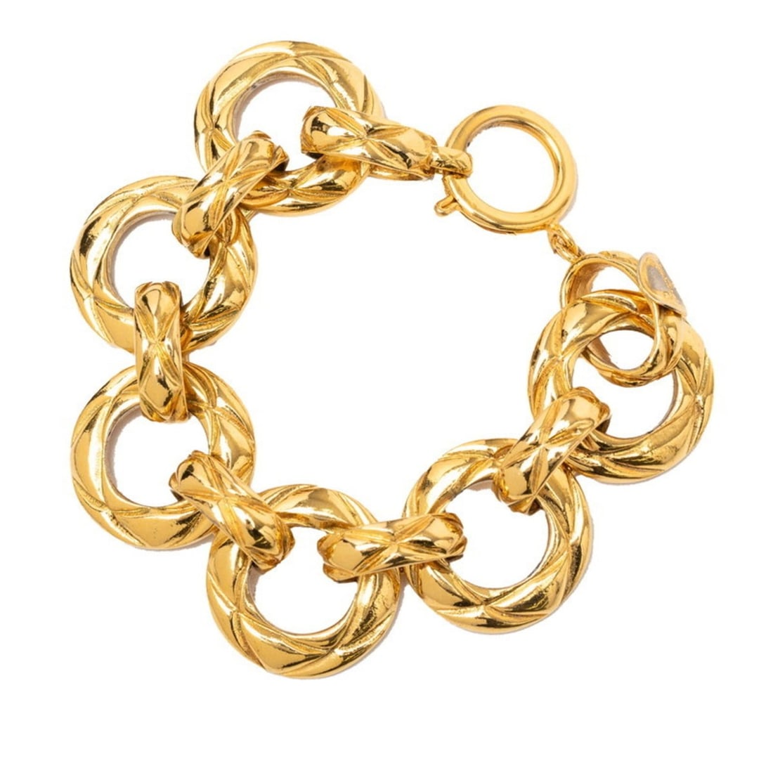 CHANEL Matelasse Chain Bracelet, Gold Plated, Women's (1 of 11)