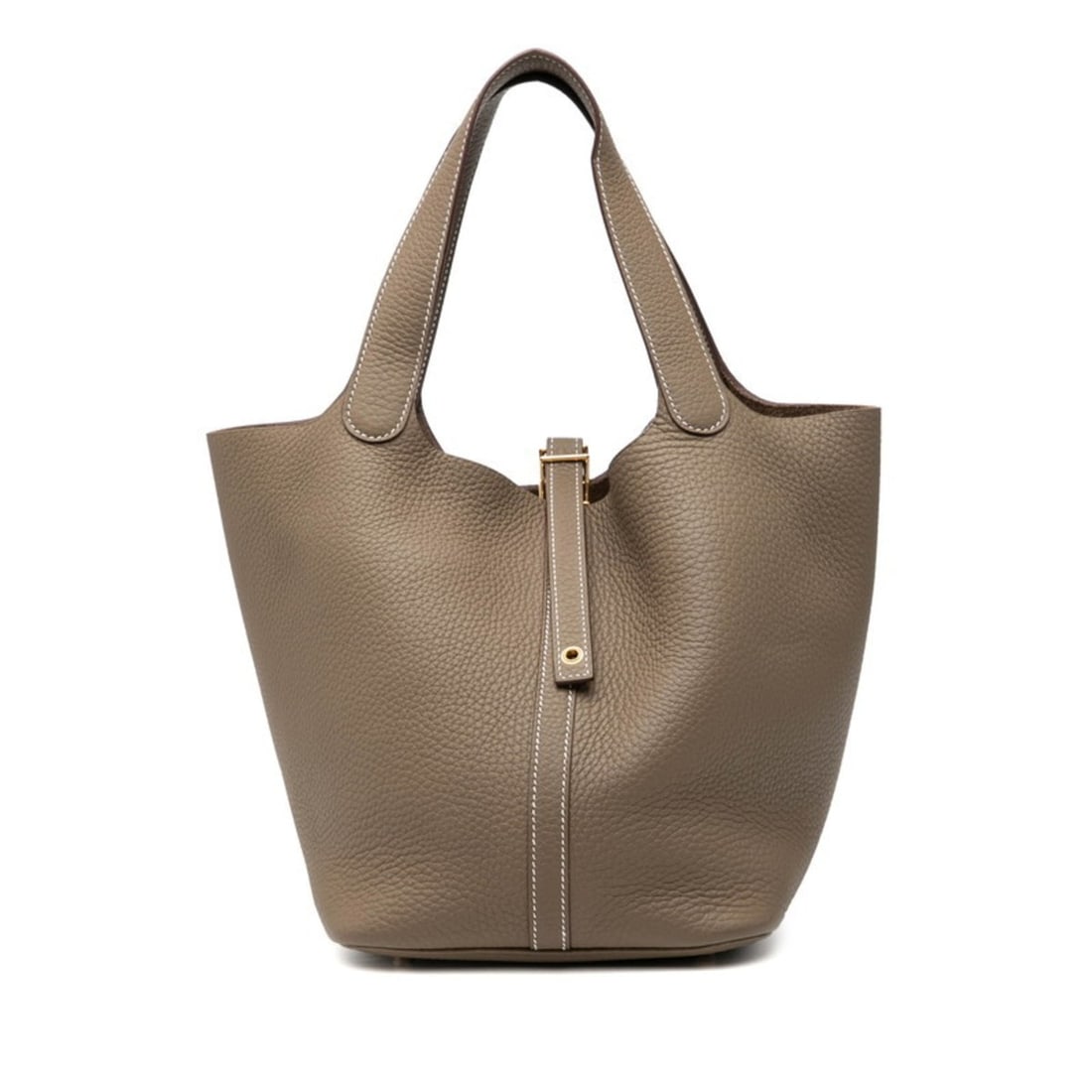 Hermes Hermès Picotin Lock MM Handbag in Etoupe Brown Taurillon Clemence Leather for Women (1 of 8)