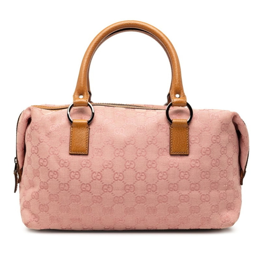Gucci GG Canvas Handbag Mini Boston Bag 113009 Pink Brown Leather Women's GUCCI (1 of 11)