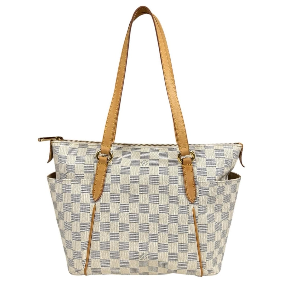 Pre-owned Louis Vuitton Totally PM Damier Azur Tote Bag in Canvas (N51261) White. Women's. (1 of 11)