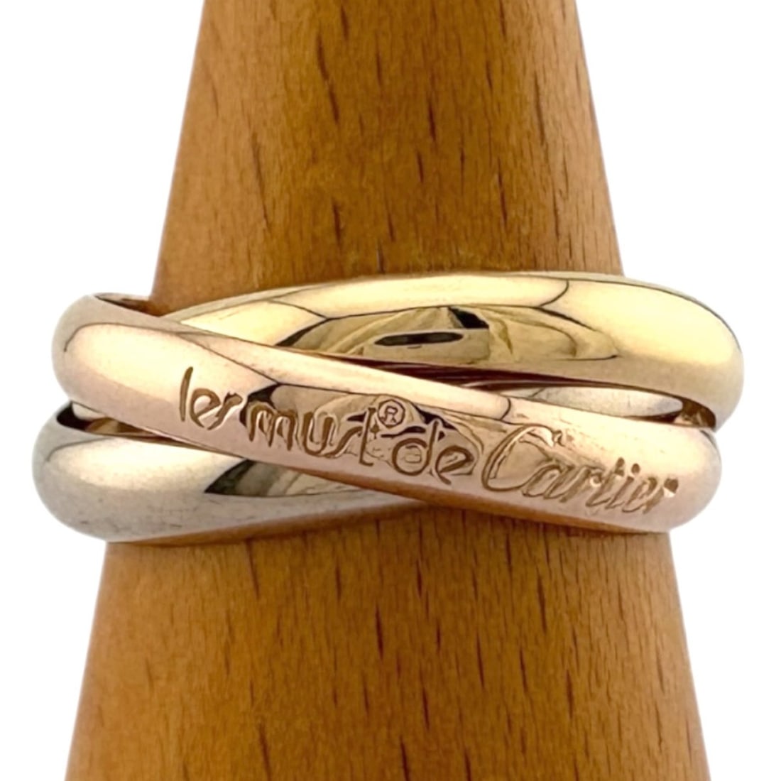 Cartier Trinity Ring, 1, 18k Gold, Women's, Pre-owned: --- Catalog ---Category: SizeJP Size: 14.5US Size: 7Category: DesignType: Band ringColor: Gold, Pink gold, SilverGender: WomenMaterial: Pink gold (18K), White gold (18K), Yellow gold (18K)Category: Ge