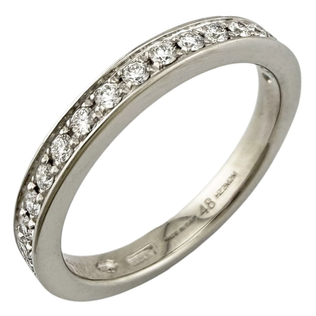 Bvlgari Dedicata a Venezia Half Eternity Ring, Pt950 Platinum with Diamonds, Women's, Pre-owned: --- Catalog ---Category: SizeJP Size: 9.5US Size: 5Category: DesignType: Band ringColor: SilverStone: DiamondGender: WomenMaterial: Platinum 950Category: GeneralBrand: Bvlgari--- Item List ---Section:
