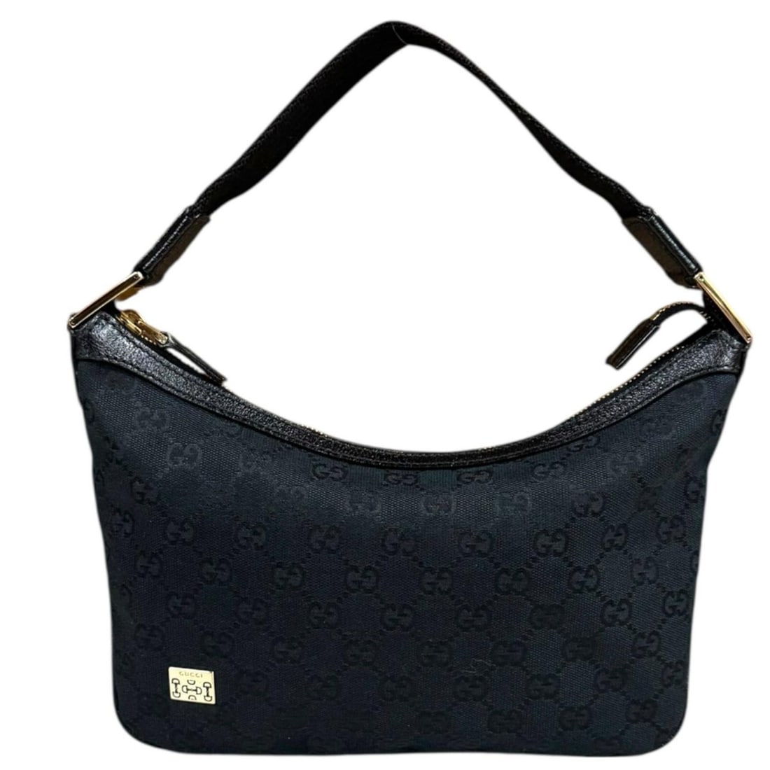 Pre-owned Gucci GG Canvas Handbag, 145812, Black, Women's (1 of 12)
