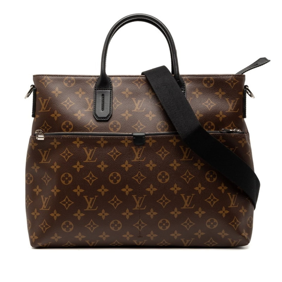 Louis Vuitton Monogram Macassar 7 DW Handbag/Shoulder Bag 2WAY M61288 Brown/Black Leather Women's (1 of 15)