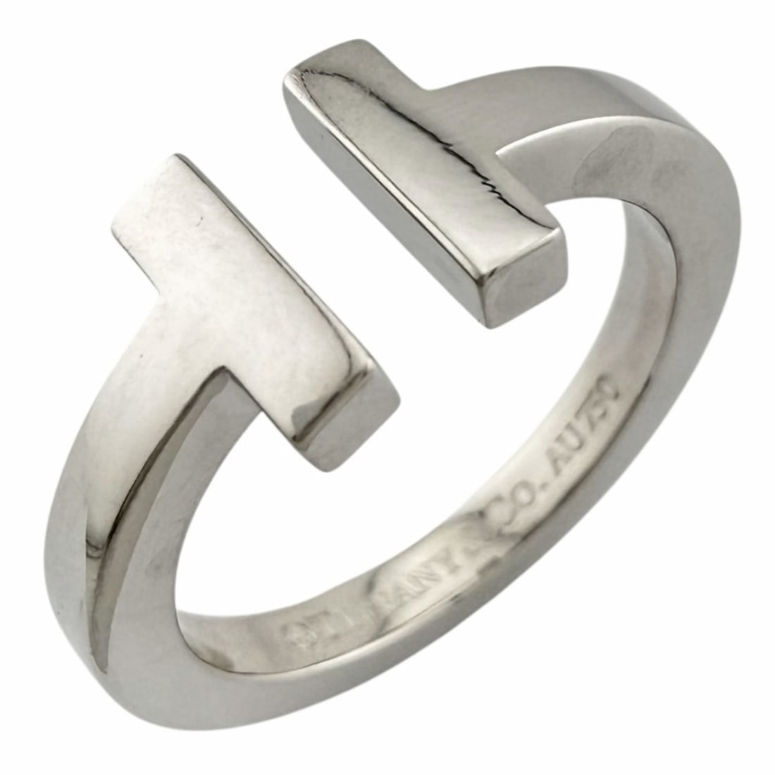 Tiffany T-Square Ring, 1, 18k Gold, Women's, Pre-owned, TIFFANY & Co.: --- Catalog ---Category: SizeJP Size: 11.5US Size: 6Category: DesignType: Band ringColor: SilverGender: WomenMaterial: White gold (18K)Category: GeneralBrand: Tiffany--- Item List ---Section: Conditio